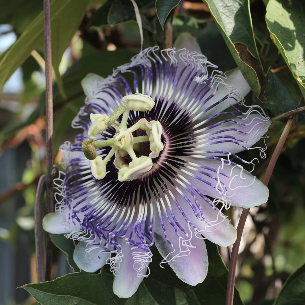 a high quality photo of a purple passionflower