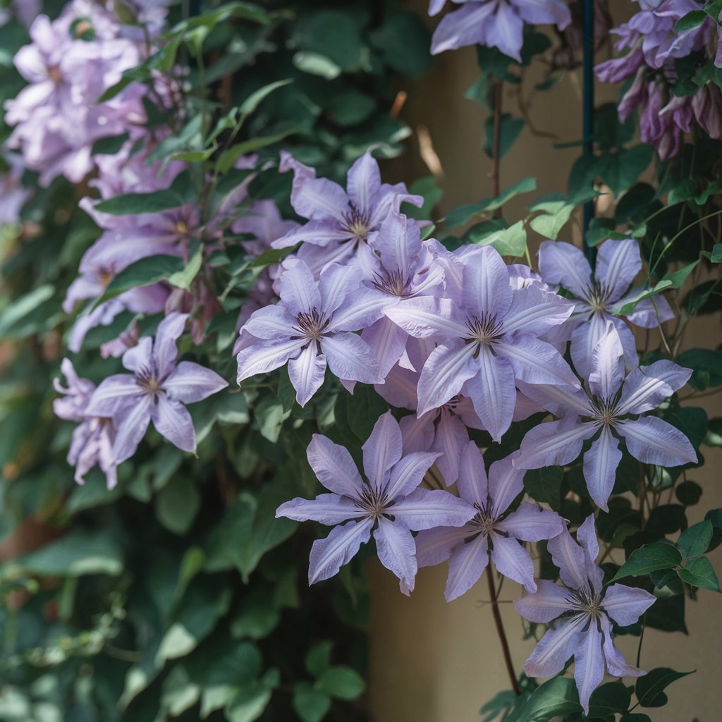 a photo of a clematis viticella in full bloom